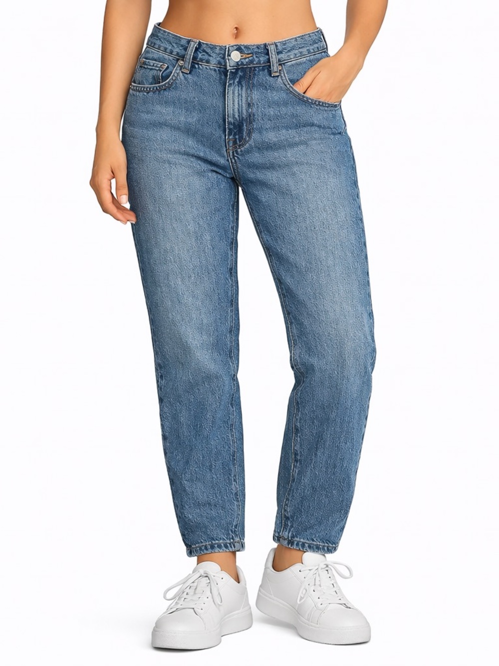 RSQ Women's high rise Jeans in Medium Blue Wash straight leg